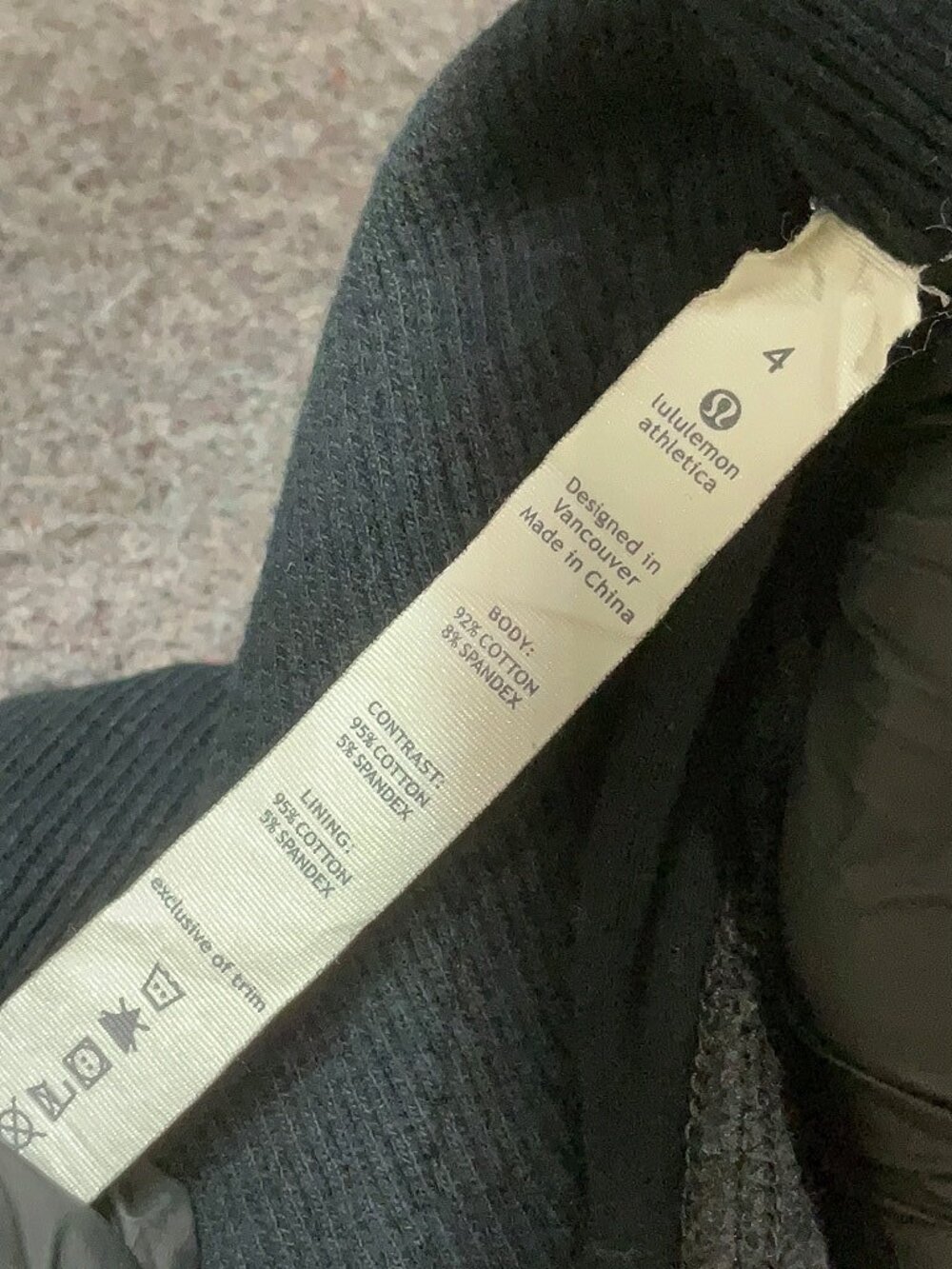 Lululemon Athletica Gratitude Wrap Charcoal Gray Size 4 Cozy French Terry - Picture 6 of 6